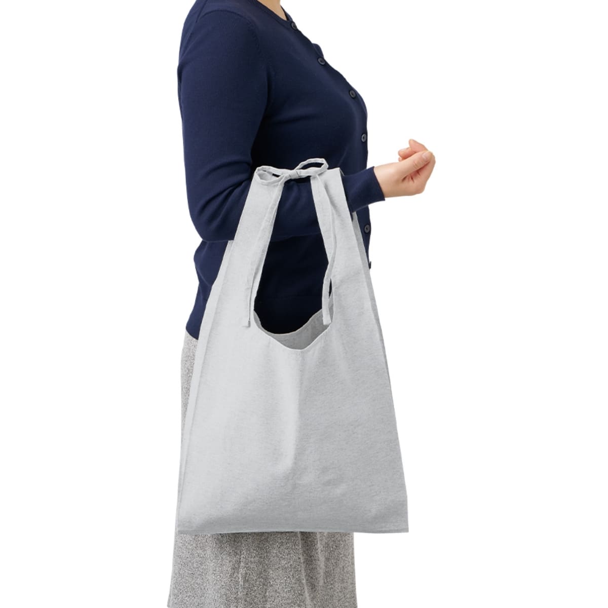 シャンブリック紐付マルシェバッグ | ノベルティ(小物) | 1枚 | TR-1356 | グレー