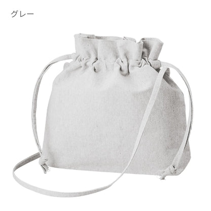 シャンブリック巾着ショルダーバッグ | ノベルティ(小物) | 1枚 | TR-1357 | グレー