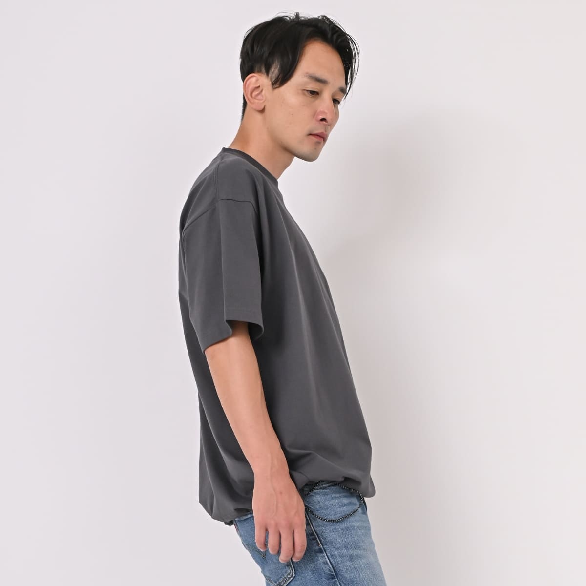 6.5オンス ファインジャージー リラックスフィット Tシャツ（裾ドローコード） | メンズ | 1枚 | 1110-01 | ブラック