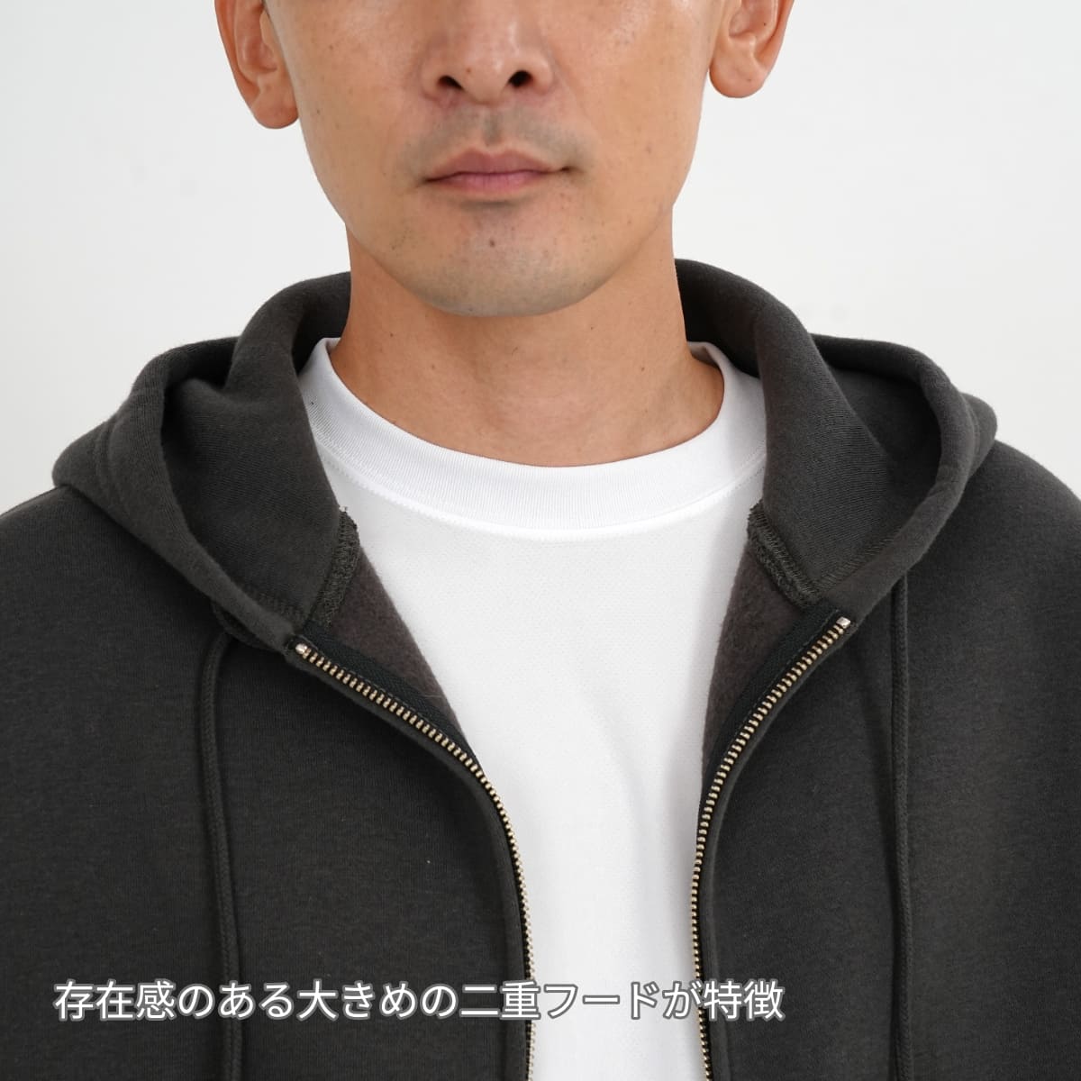 10.0オンス T/C ボックスシルエット スウェット フルジップ パーカ（裏