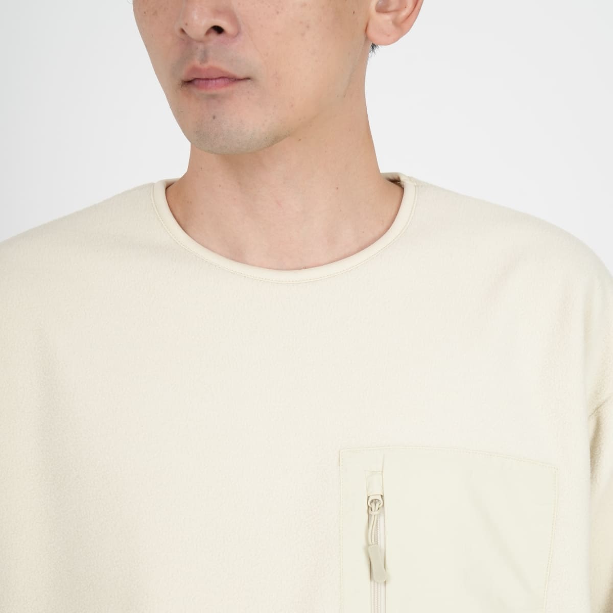 マイクロフリース クルーネック シャツ（一重） | メンズ | 1枚 | 7098-01 | ブラック