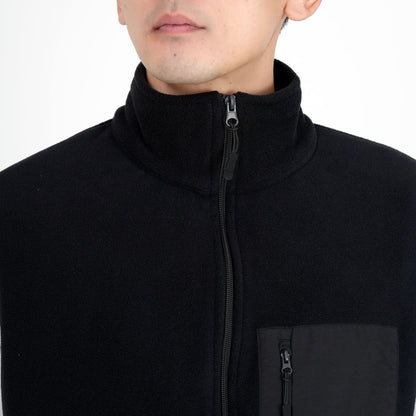 マイクロフリース フルジップ ベスト（一重） | ビッグサイズ | 1枚 | 7099-01 | ブラック