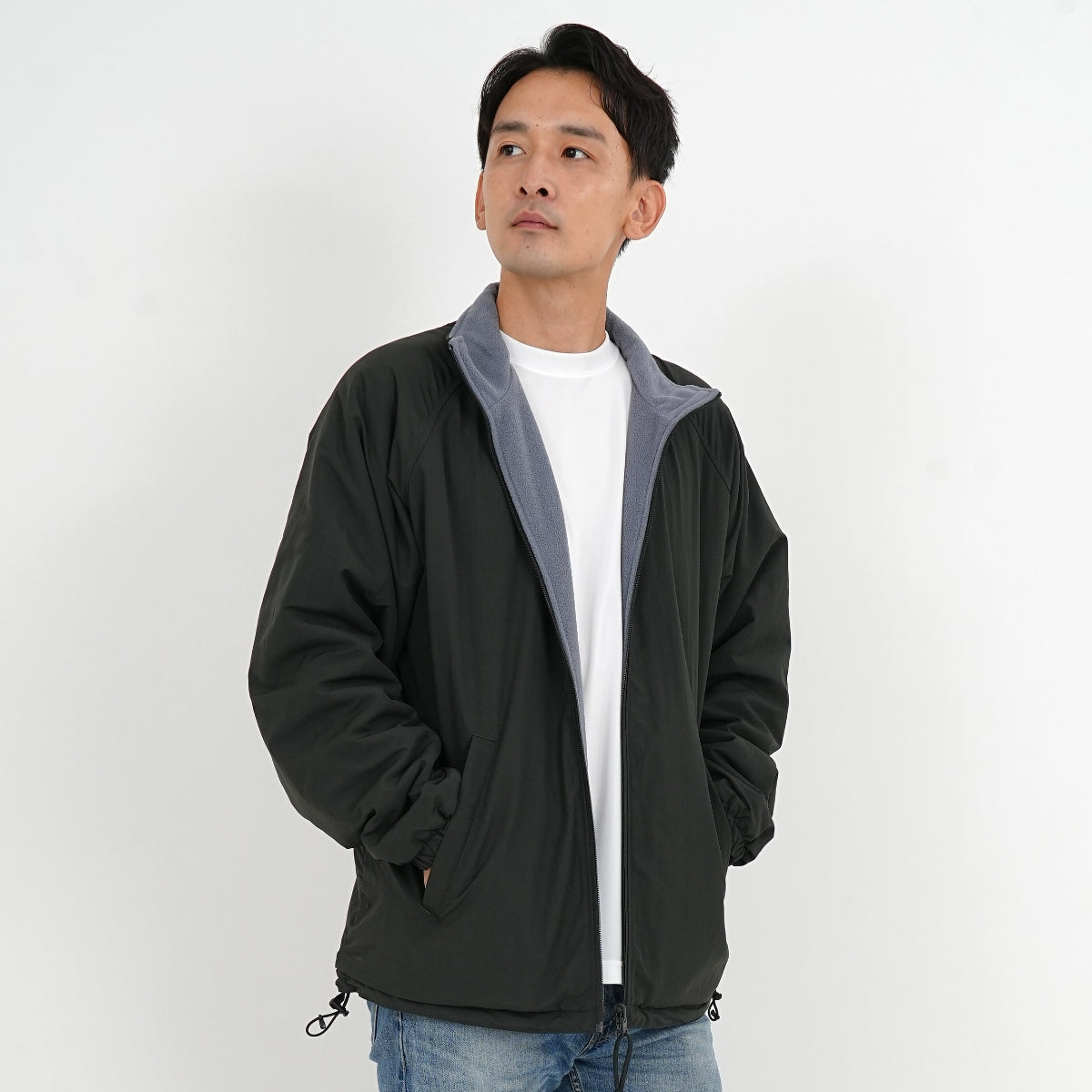 ゼロハリバートン ジップジャケット フリース ダークグレー メンズ 2L（XL） シェル フリース リバーシブル スタンド ジャケット | メンズ | 1枚