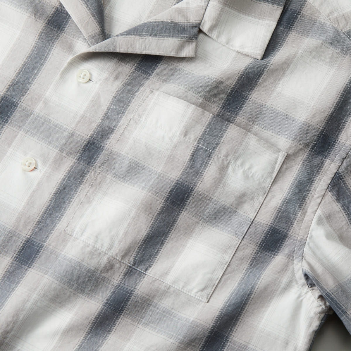 コットン オープンカラーショートスリーブ シャツ | メンズ | 1枚 | 1693-01 | ブラック/ホワイト