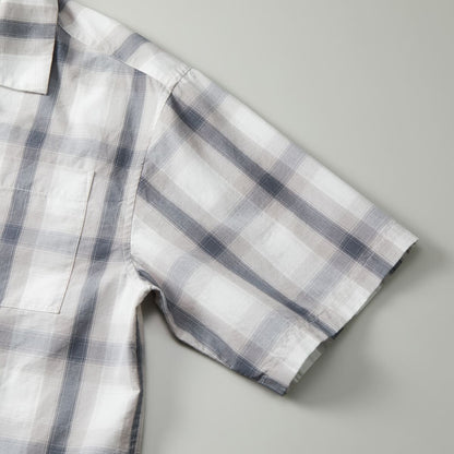 コットン オープンカラーショートスリーブ シャツ | メンズ | 1枚 | 1693-01 | ブラック/ホワイト