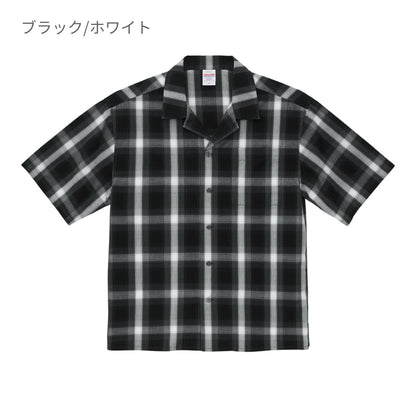 コットン オープンカラーショートスリーブ シャツ | メンズ | 1枚 | 1693-01 | ブラック/ホワイト