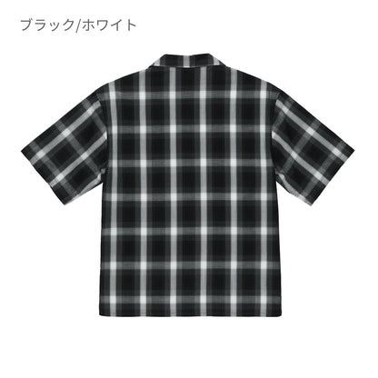 コットン オープンカラーショートスリーブ シャツ | メンズ | 1枚 | 1693-01 | ブラック/ホワイト