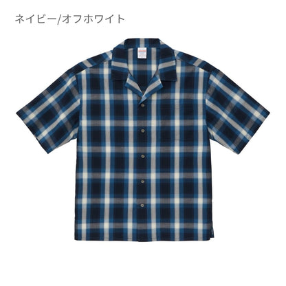 コットン オープンカラーショートスリーブ シャツ | メンズ | 1枚 | 1693-01 | ブラック/ホワイト