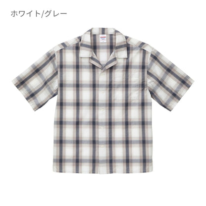 コットン オープンカラーショートスリーブ シャツ | メンズ | 1枚 | 1693-01 | ブラック/ホワイト