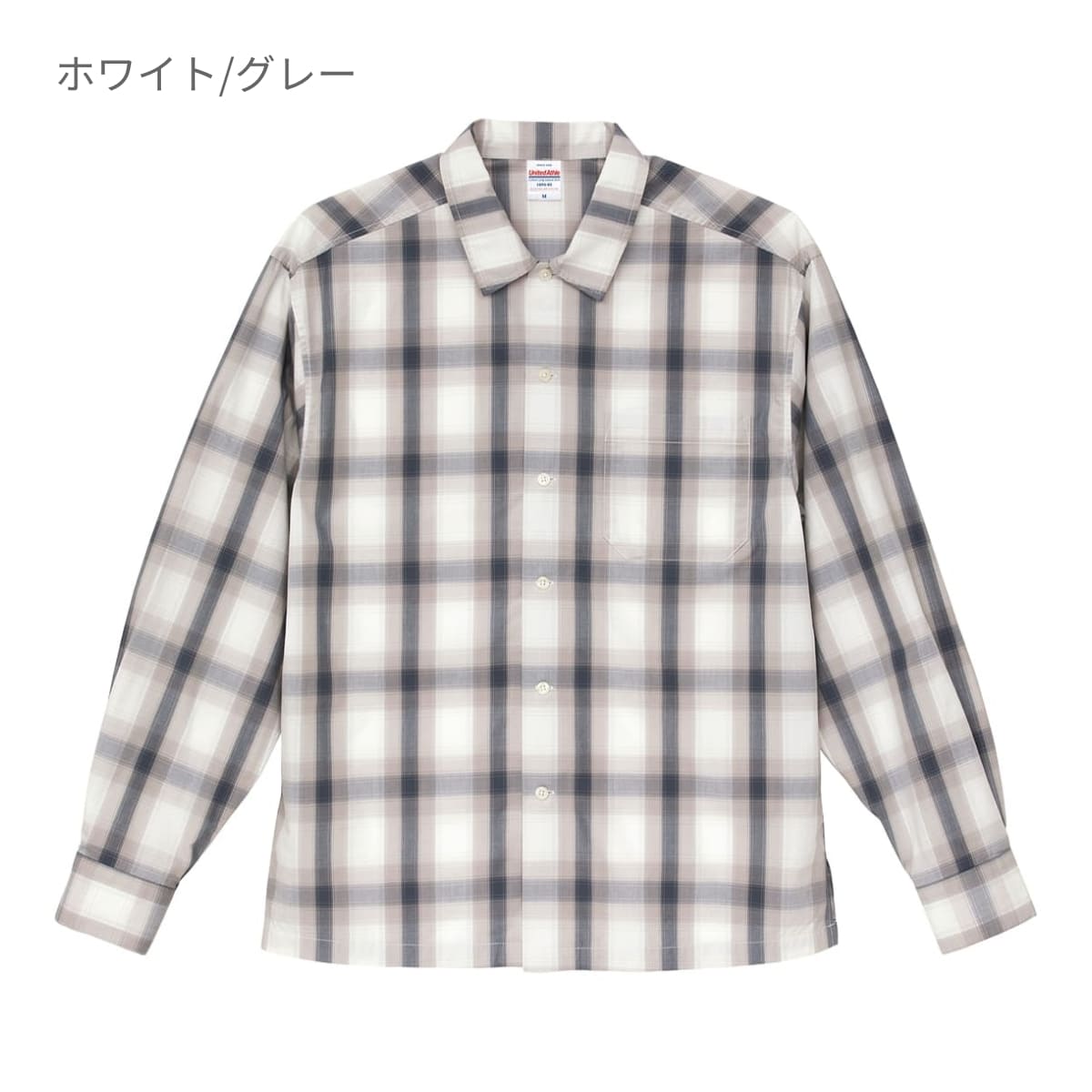 コットン ロングスリーブ シャツ | メンズ | 1枚 | 1694-01 | ホワイト/グレー