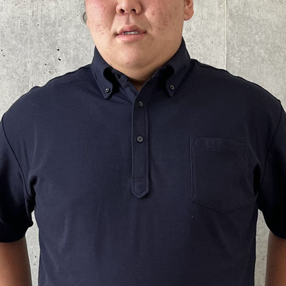 5.3オンスドライCVCポロシャツ（ボタンダウン）（ポケット付） | ビッグサイズ | 1枚 | 5051-01 | ブラック