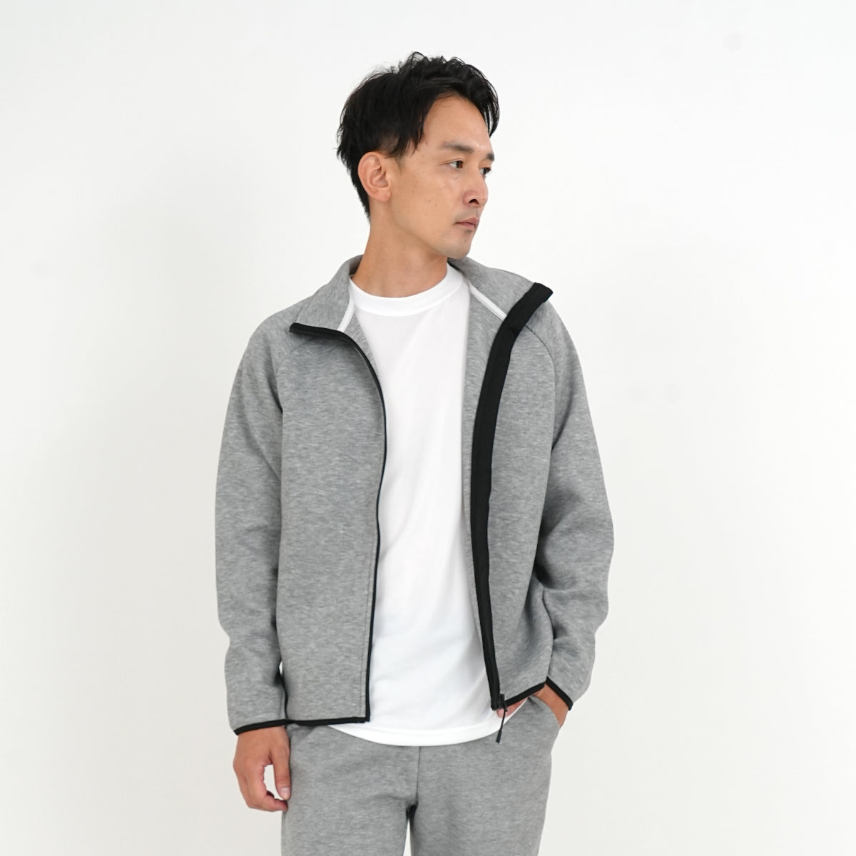 9.4オンス T/R ダンボールニット フルジップ スタンド ジャケット