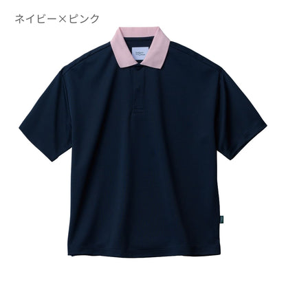 ユニセックスポロシャツ（ポリジン加工） | 介護服（福祉・ケア） | 1枚 | BKB4502 | ネイビー×ピンク