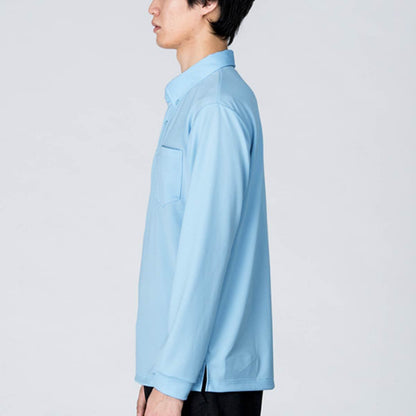 4.4オンス ドライボタンダウン長袖ポロシャツ | ビッグサイズ | 1枚 | 00314-ABL | ダークグレー