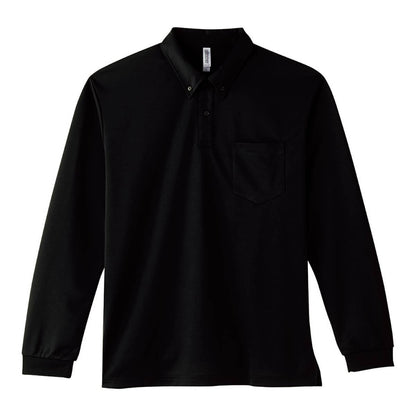 4.4オンス ドライボタンダウン長袖ポロシャツ | ビッグサイズ | 1枚 | 00314-ABL | ブラック