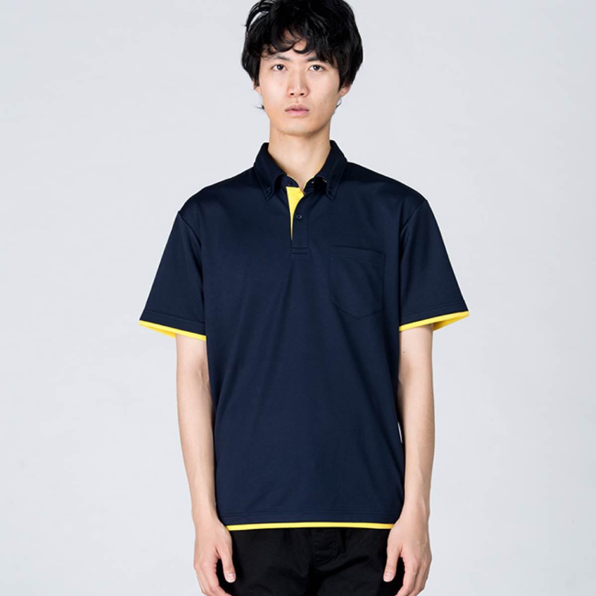 4.4オンス ドライレイヤードボタンダウンポロシャツ | ビッグサイズ | 1枚 | 00315-AYB | ホワイト×ロイヤルブルー