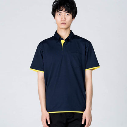 4.4オンス ドライレイヤードボタンダウンポロシャツ | ビッグサイズ | 1枚 | 00315-AYB | ホワイト×ロイヤルブルー
