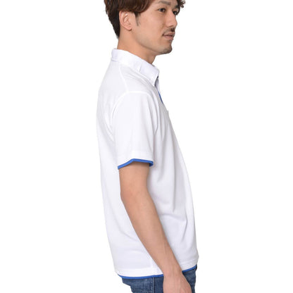 4.4オンス ドライレイヤードボタンダウンポロシャツ | ビッグサイズ | 1枚 | 00315-AYB | ホワイト×ロイヤルブルー