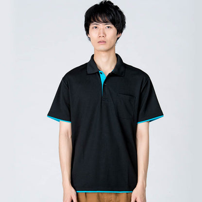 4.4オンス ドライレイヤードポロシャツ | メンズ | 1枚 | 00339-AYP | ターコイズ×ブラック