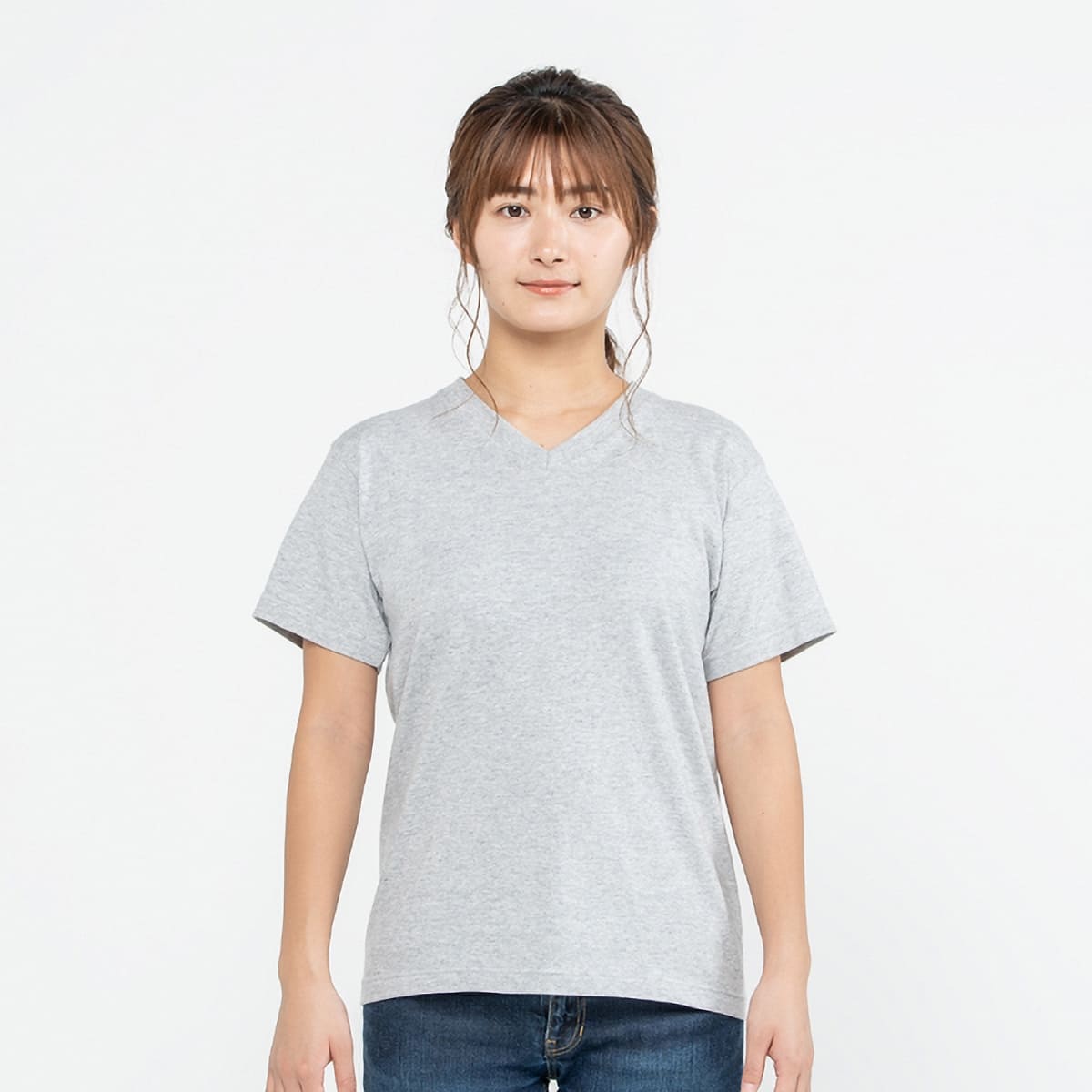 5.6オンス ヘビーウェイト VネックTシャツ | ビッグサイズ | 1枚 | 00108-VCT | 杢グレー