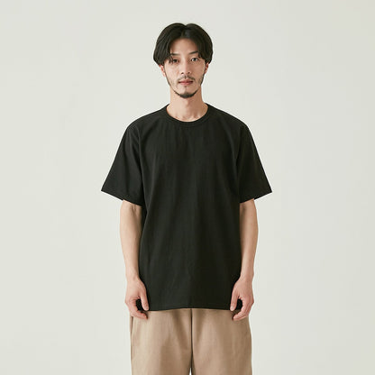 DOUBLE RIBS ダブルネックリブ 厚手半袖Tシャツ | メンズ | 1枚 | WHTTP_DR | BLACK