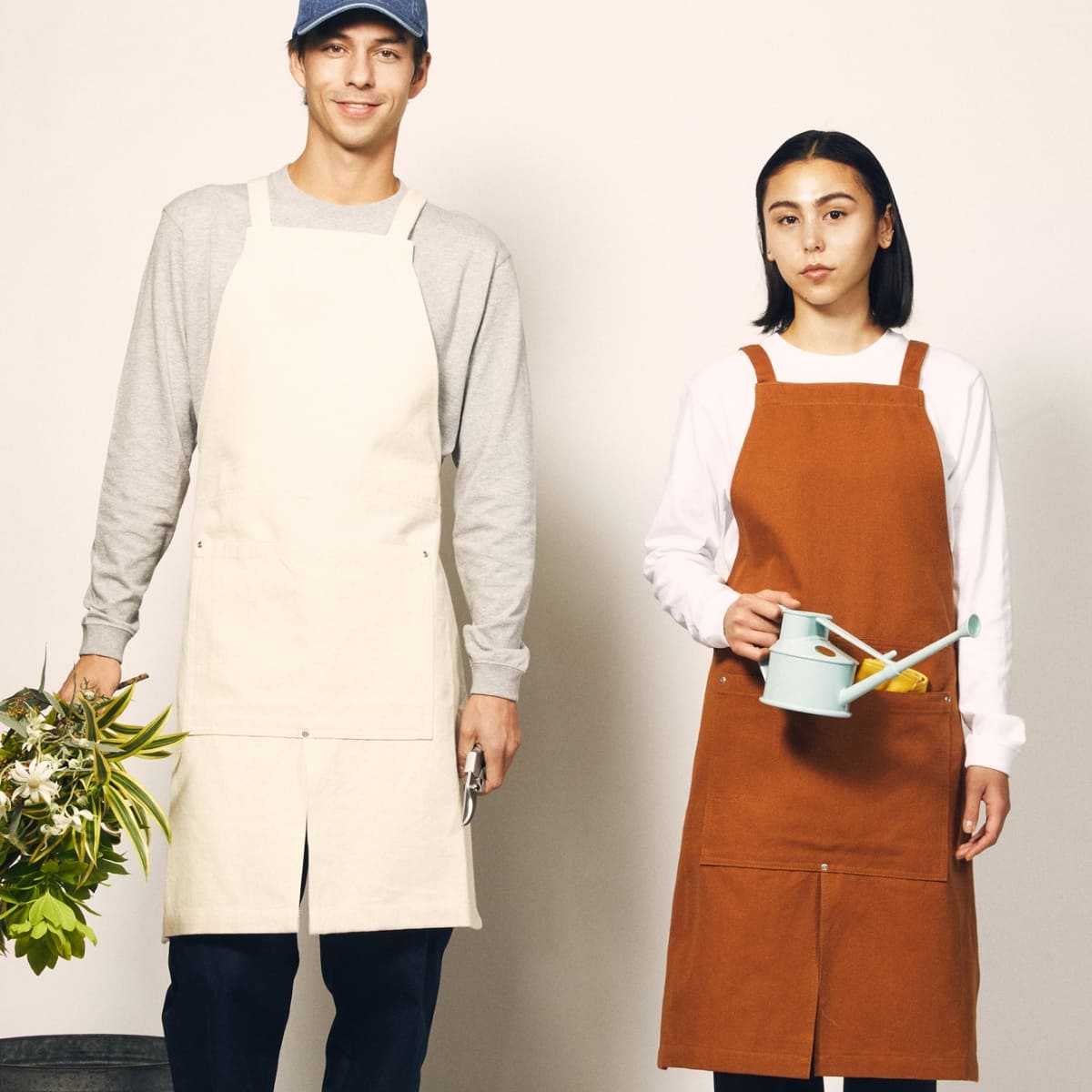 ウォッシュキャンバス エプロン（クロスタイプ） | ノベルティ(小物) | 1枚 | 1384-01 | キャメル