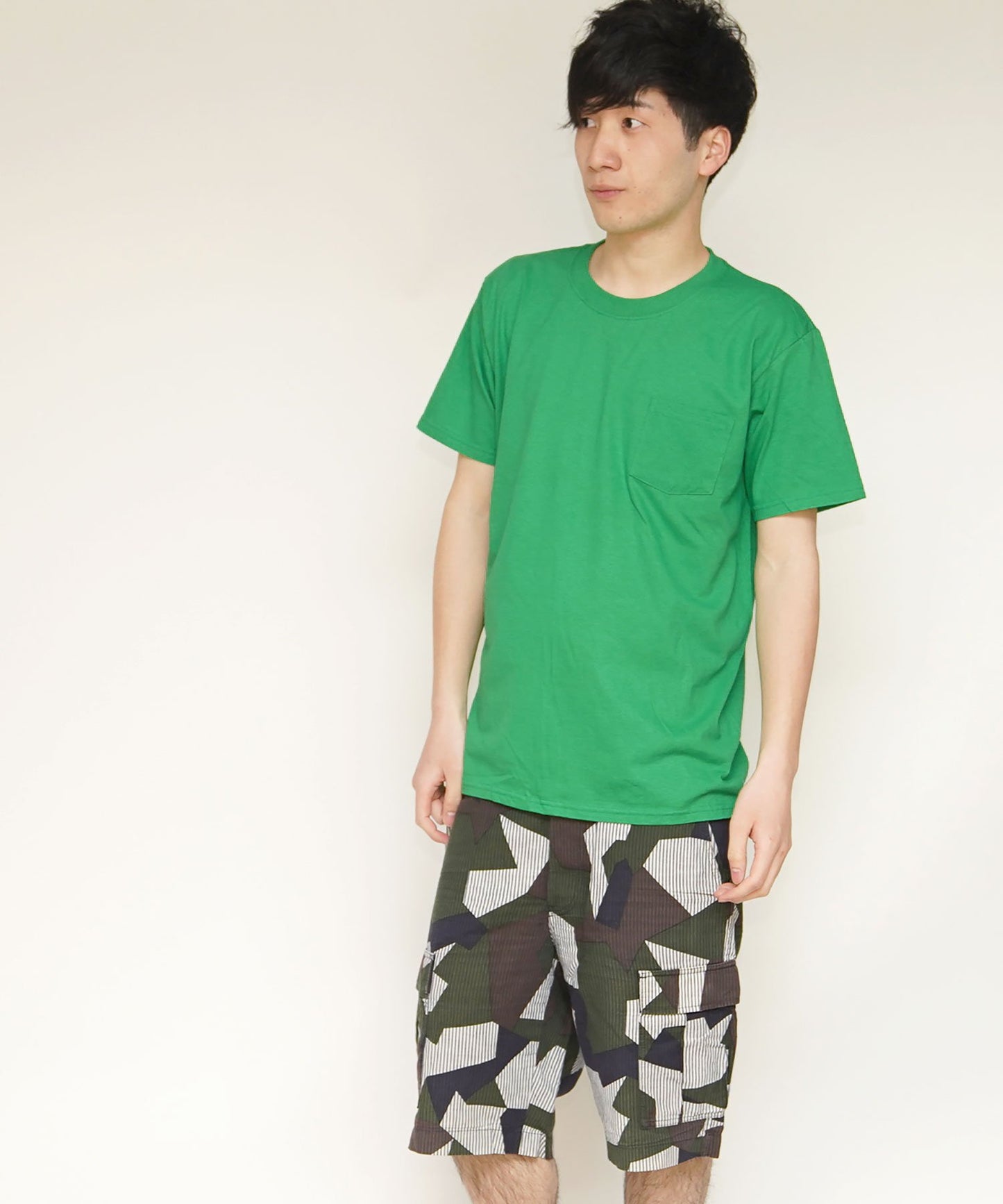 ポケット付きパックTシャツ２枚セット | メンズ | 02T | 3930PHD2 | ホワイト×ケリー