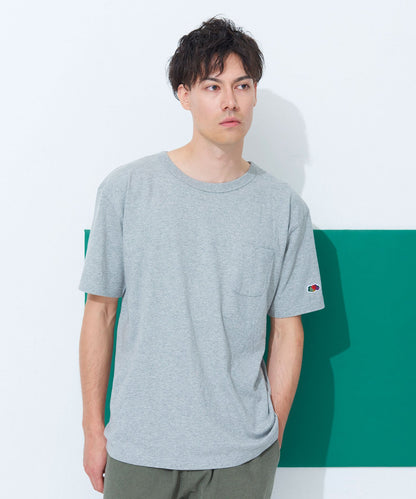 ヘビーウェイト クルーネックポケット付きTシャツ(袖ワッペン) | メンズ | 1枚 | 1001 | 杢グレー