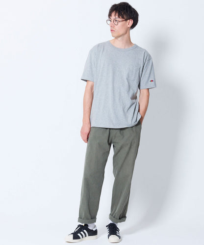 ヘビーウェイト クルーネックポケット付きTシャツ(袖ワッペン) | メンズ | 1枚 | 1001 | 杢グレー