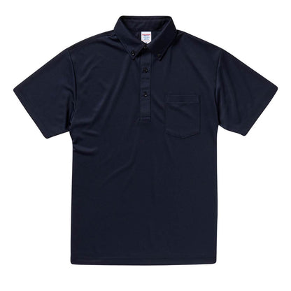 4.1オンス ドライ アスレチック ポロシャツ （ボタンダウン）（ポケット付） | ビッグサイズ | 1枚 | 5921-01 | ブラック
