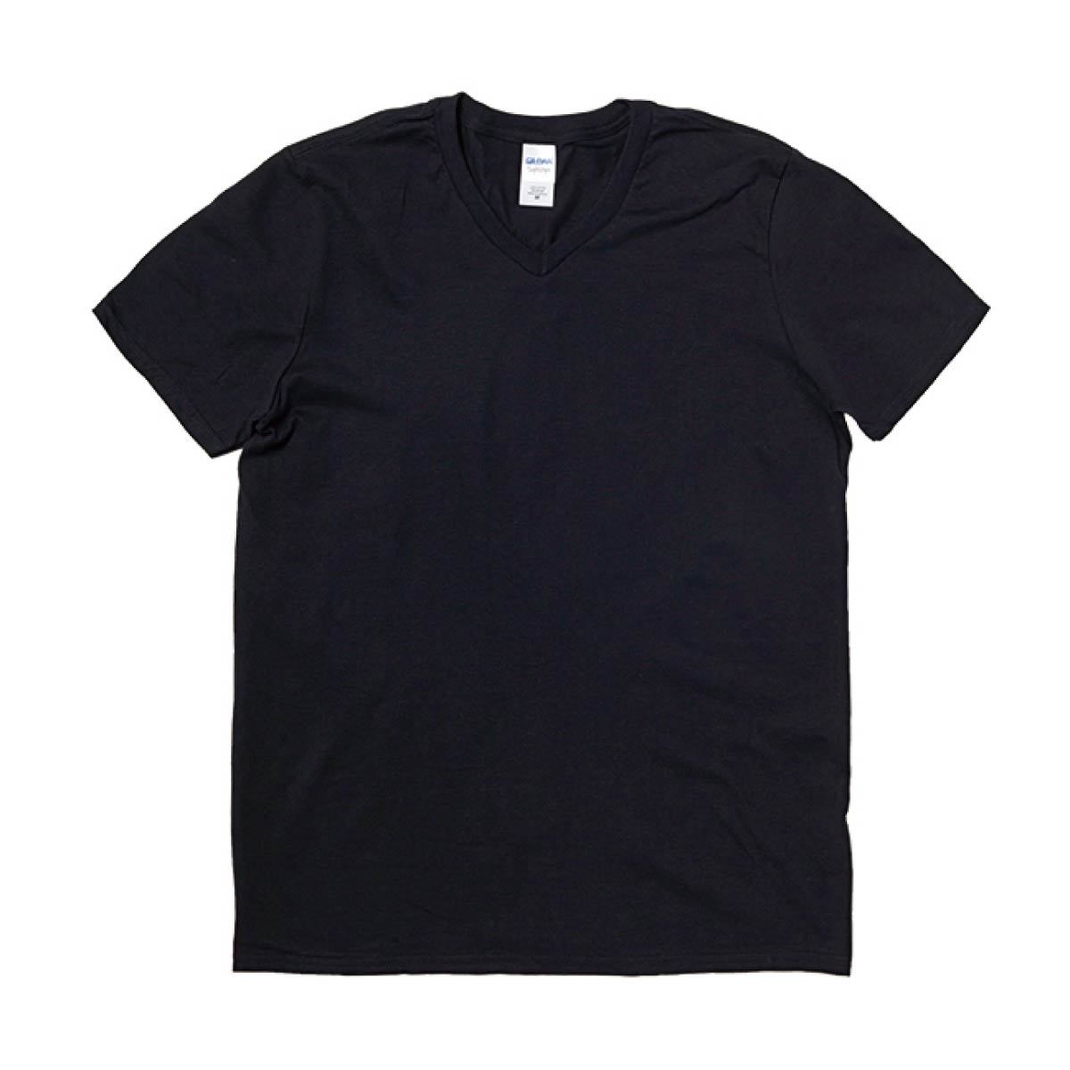4.5 oz ソフトスタイルVネックTシャツ | メンズ | 1枚 | 64V00 | ブラック
