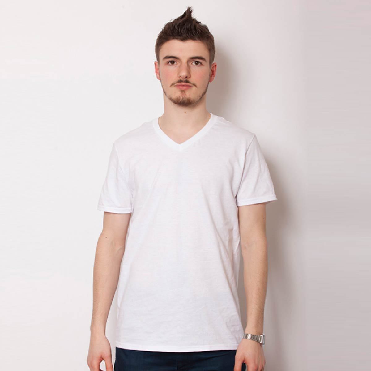 4.5 oz ソフトスタイルVネックTシャツ | メンズ | 1枚 | 64V00 | チェリーレッド