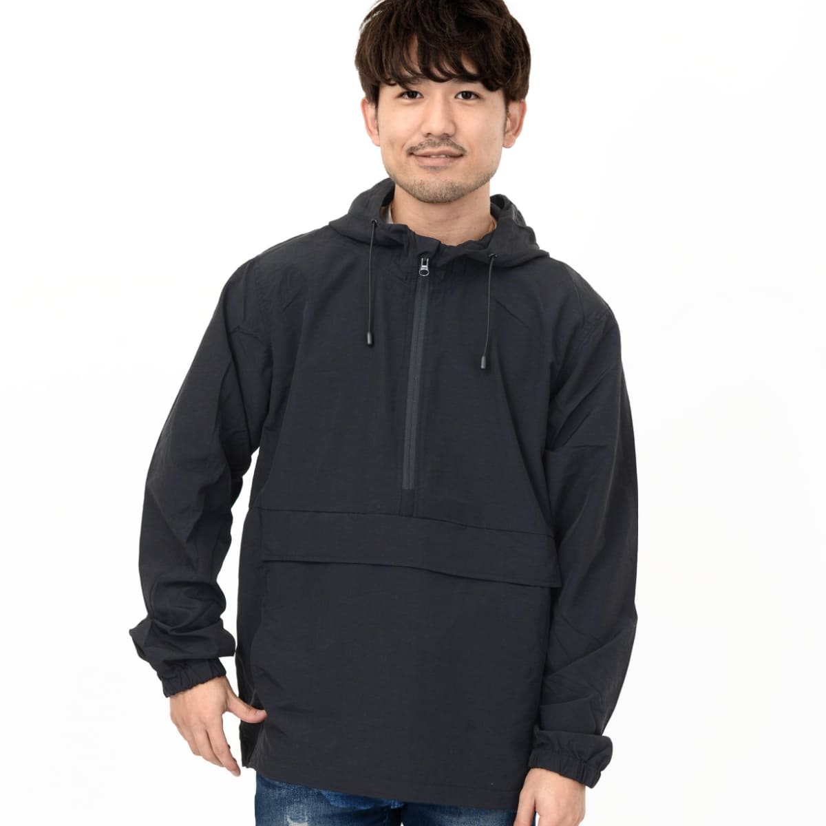 コットンライク ナイロン アノラック パーカ（一重） | メンズ | 1枚 | 7211-01 | アンティークグリーン