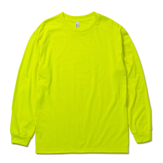 6.0オンス クラシック 長袖Tシャツ | ビッグサイズ | 1枚 | 1304 | セーフティグリーン
