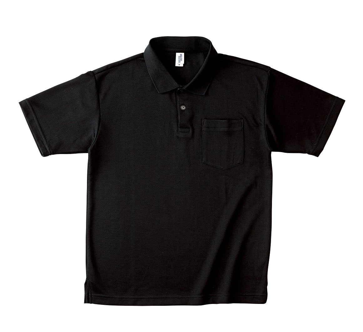 ポケット付き アクティブ ポロシャツ | メンズ | 1枚 | APP-260 | ブラック