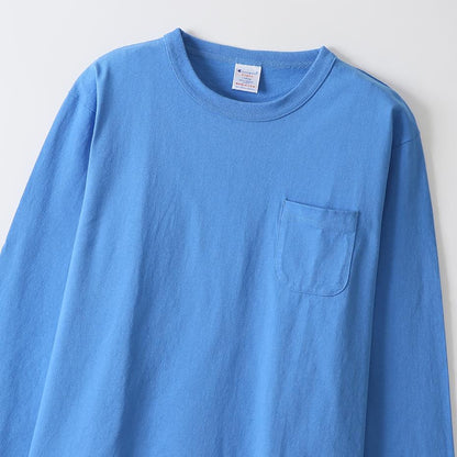ポケット付き ロングスリーブTシャツ (C5-P401)  T1011(ティーテンイレブン) | メンズ | 1枚 | C5-P401 | ライトブルー