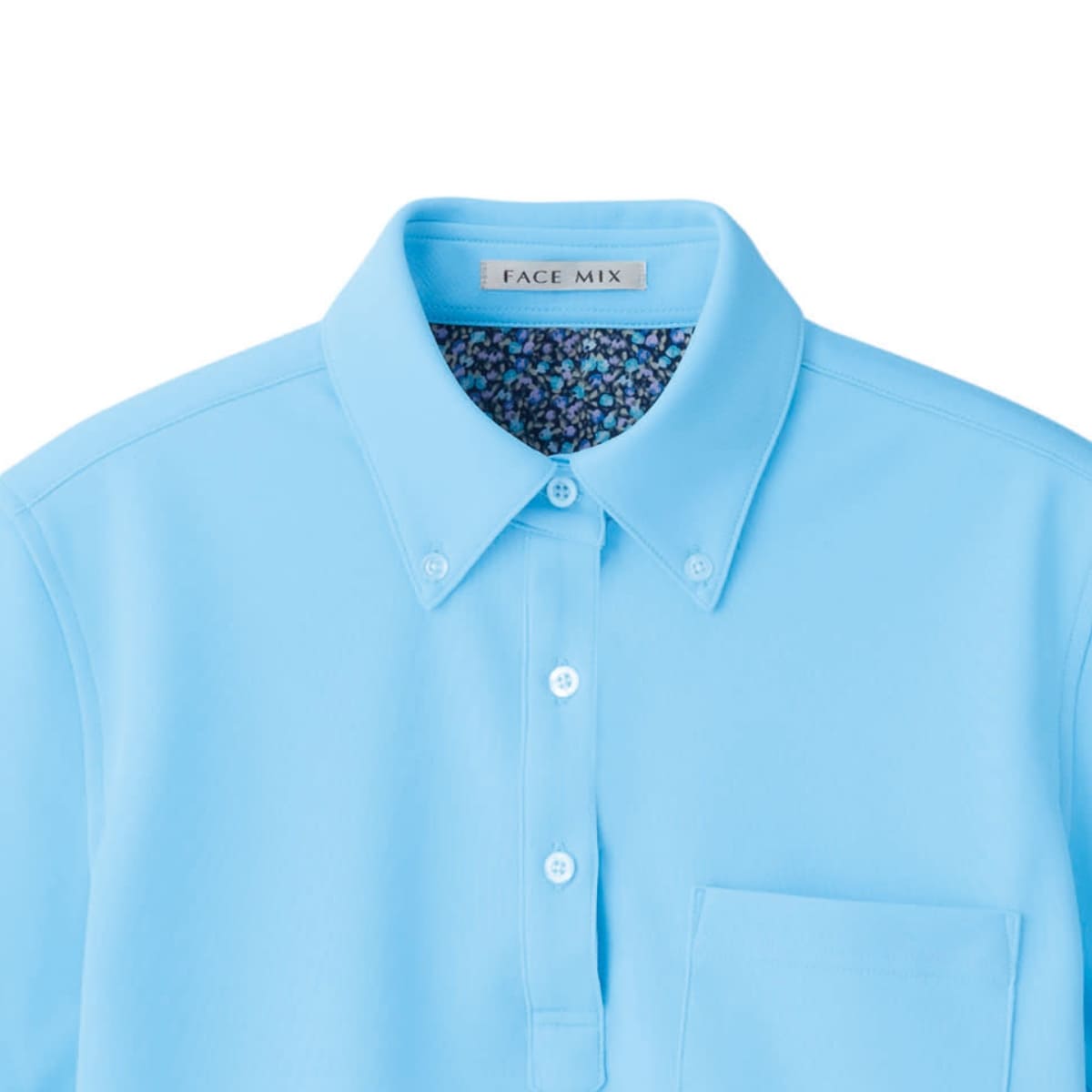 レディス吸汗速乾ポロシャツ（花柄A） | レディース | 1枚 | FB4018L | ブルー