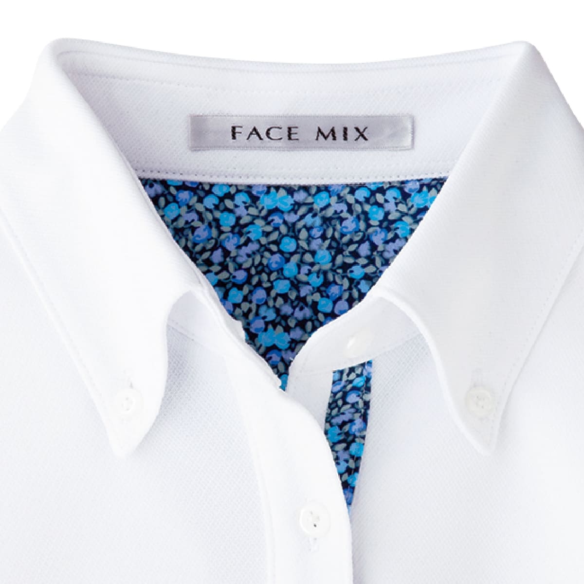 レディス吸汗速乾ポロシャツ（花柄A） | レディース | 1枚 | FB4018L | ホワイト