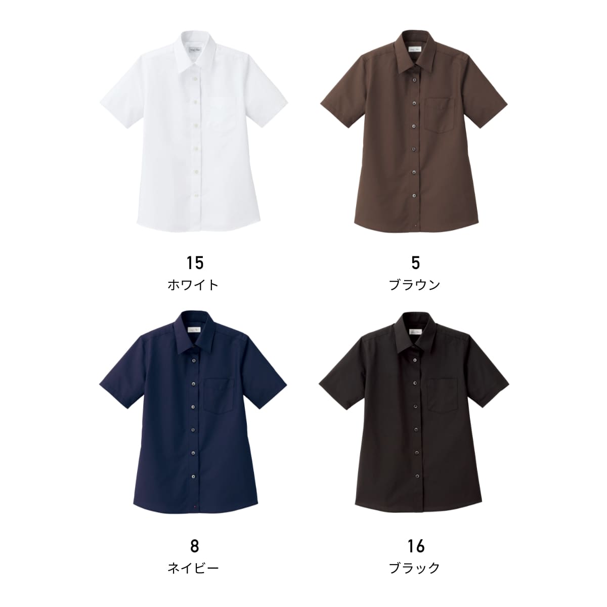 レディスレギュラーカラー半袖ブラウス | レディース | 1枚 | FB4036L | ホワイト