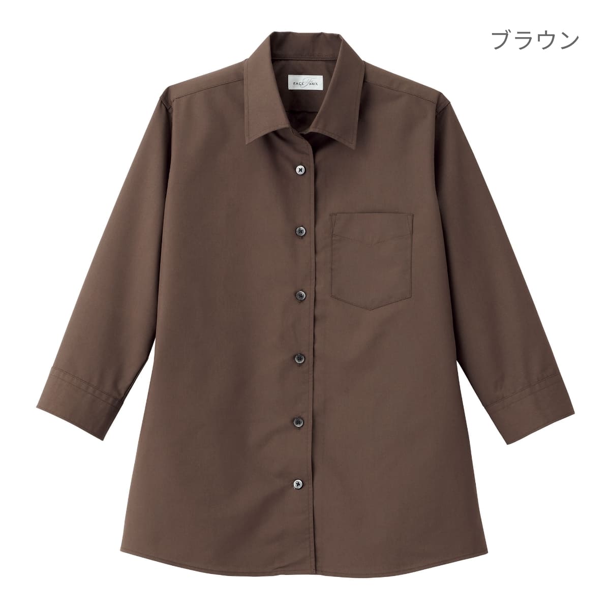 レディス開襟 七分袖ブラウス | レディース | 1枚 | FB4039L | ブラック