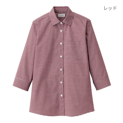 レディスセミワイドカラー七分袖ブラウス | レディース | 1枚 | FB4043L | ブラウン