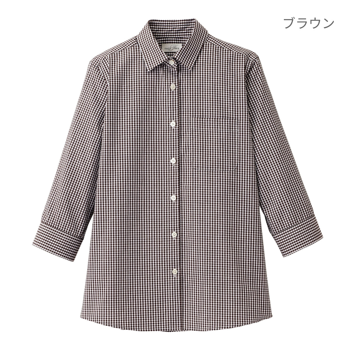 レディスセミワイドカラー七分袖ブラウス | レディース | 1枚 | FB4043L | ブラック