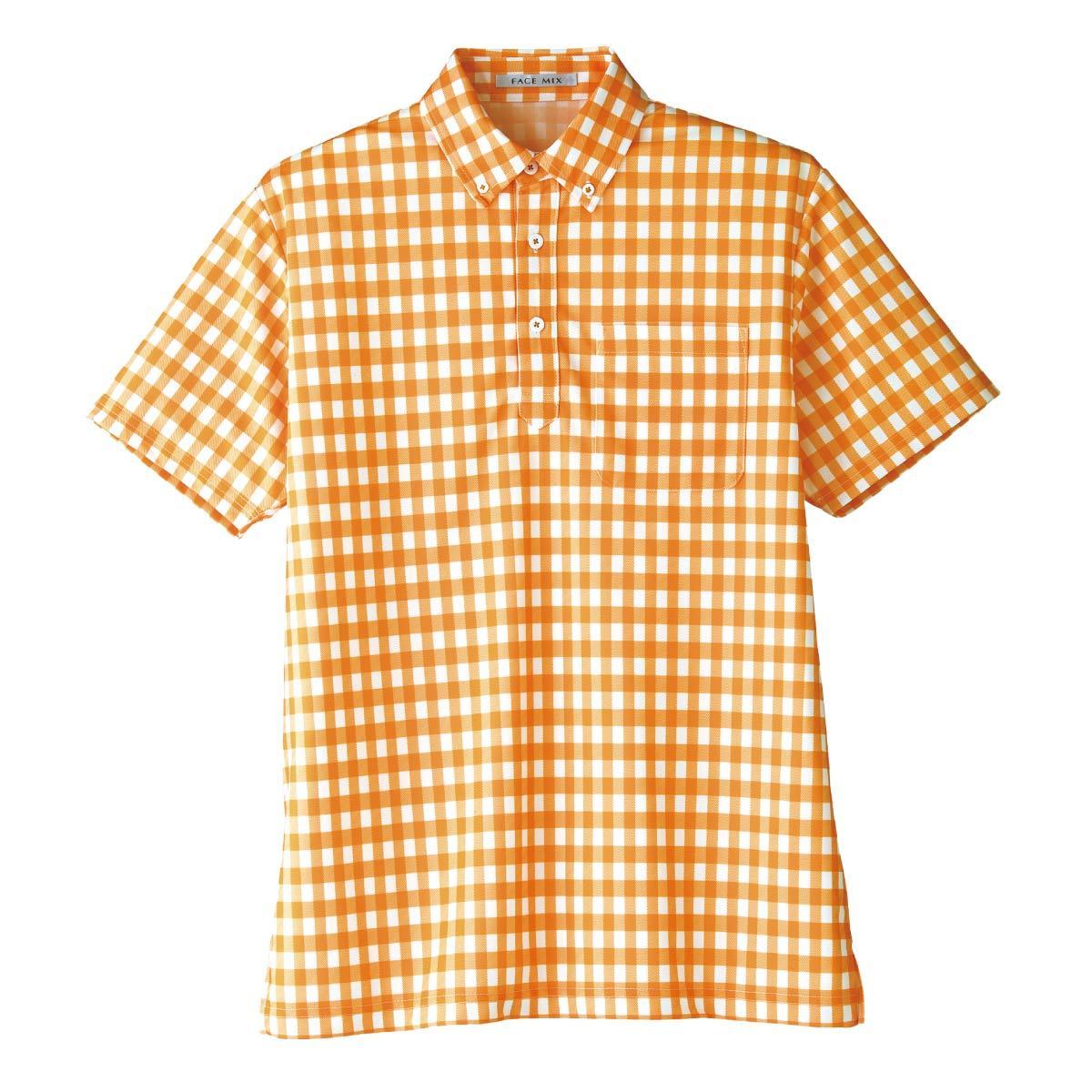 チェックプリントポロシャツ | メンズ | 1枚 | FB4523U | オレンジ