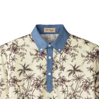 アロハポロシャツ（ヤシ柄） | メンズ | 1枚 | FB4524U | イエロー