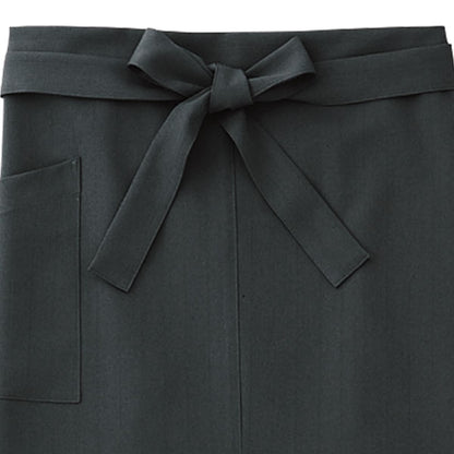 スリット入りロングエプロン | カフェ・飲食店制服 | 1枚 | FK7078 | グレー