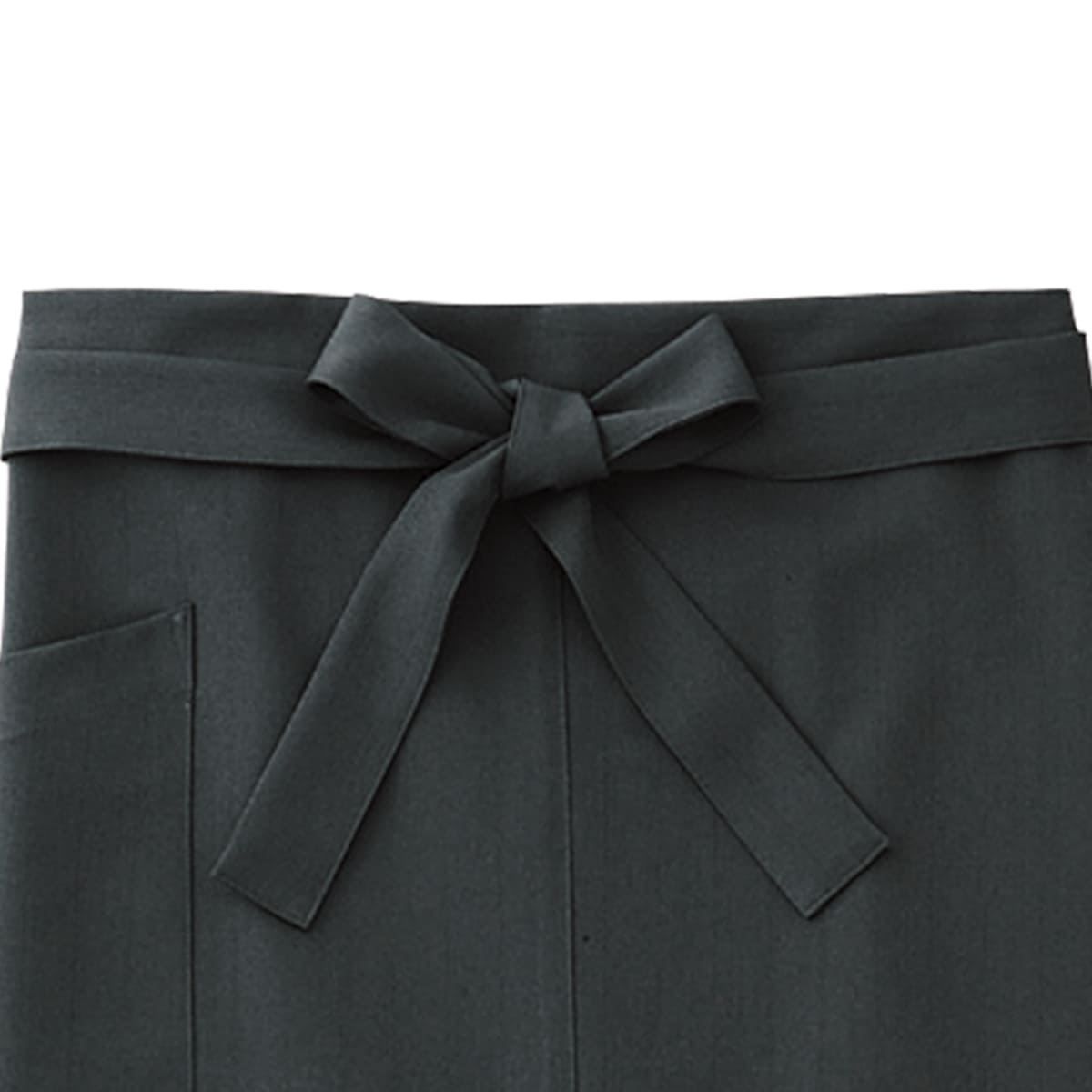 スリット入りロングエプロン | カフェ・飲食店制服 | 1枚 | FK7078 | ブラック