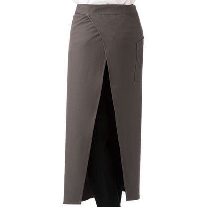 スリット入りロングエプロン | カフェ・飲食店制服 | 1枚 | FK7078 | グレー