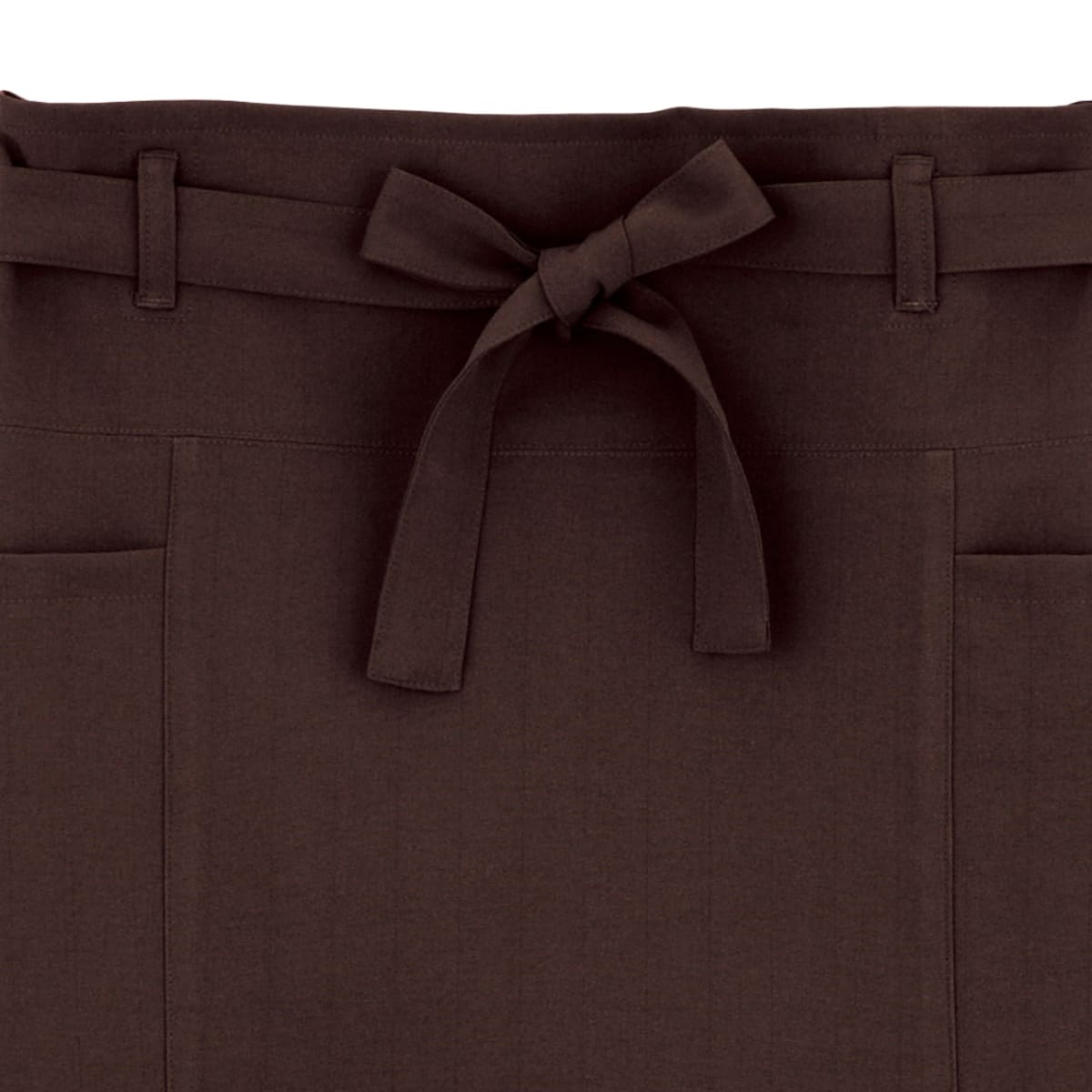 ベルトループ付ロングエプロン | カフェ・飲食店制服 | 1枚 | FK7079 | ブラウン