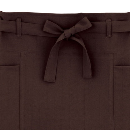 ベルトループ付ロングエプロン | カフェ・飲食店制服 | 1枚 | FK7079 | ブラウン