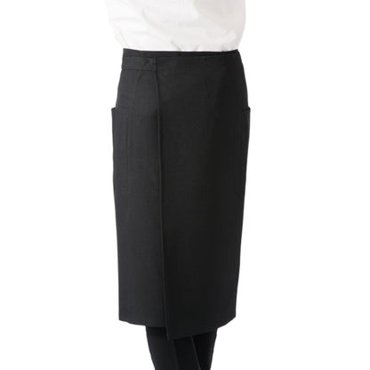 ベルトループ付ロングエプロン | カフェ・飲食店制服 | 1枚 | FK7079 | グレー